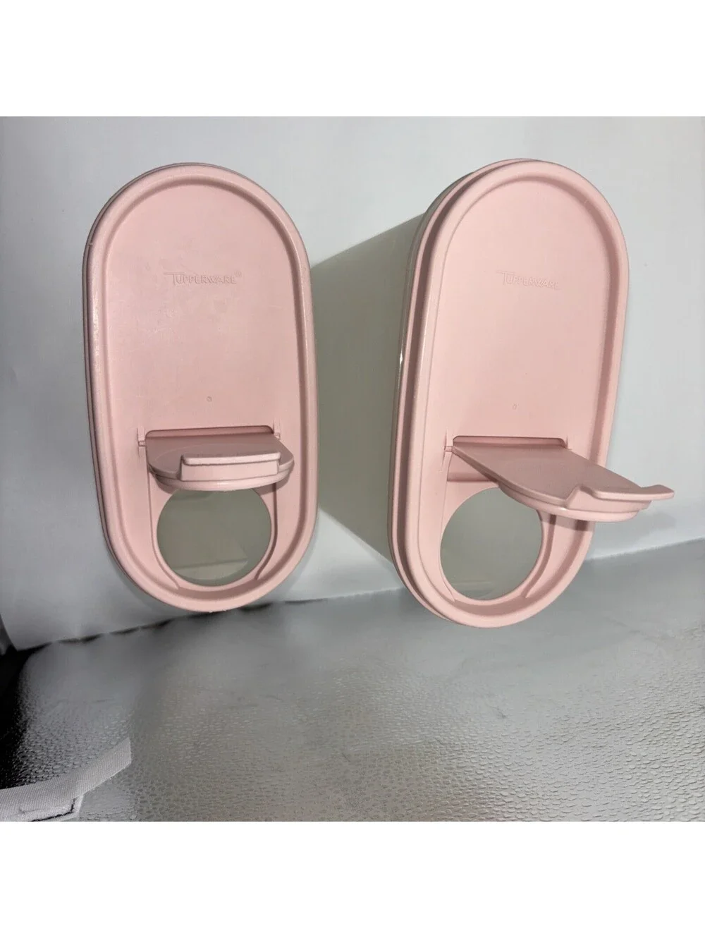 Vntg Tupperware L. Pink, Cereal Storage Flip Top #3 (7.25 Cups), #4 (9 3/4 Cups)
